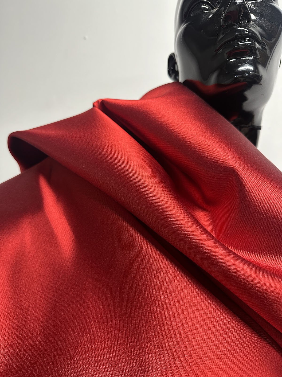 3 1/2 Yards Red Silk Wool Suiting - L'Etoffe Fabrics LLC