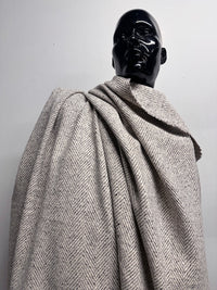3 5/8 Yards BC Herringbone Luxury Wool Coating - Grey - L'Etoffe Fabrics LLC