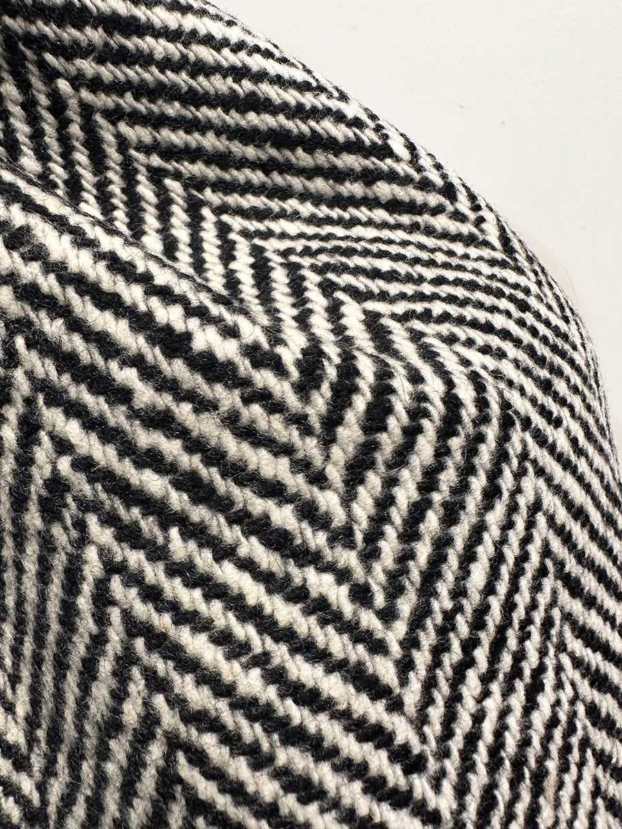 3 Yards BC Herringbone Luxury Wool Coating - Black S45 - L'Etoffe Fabrics LLC
