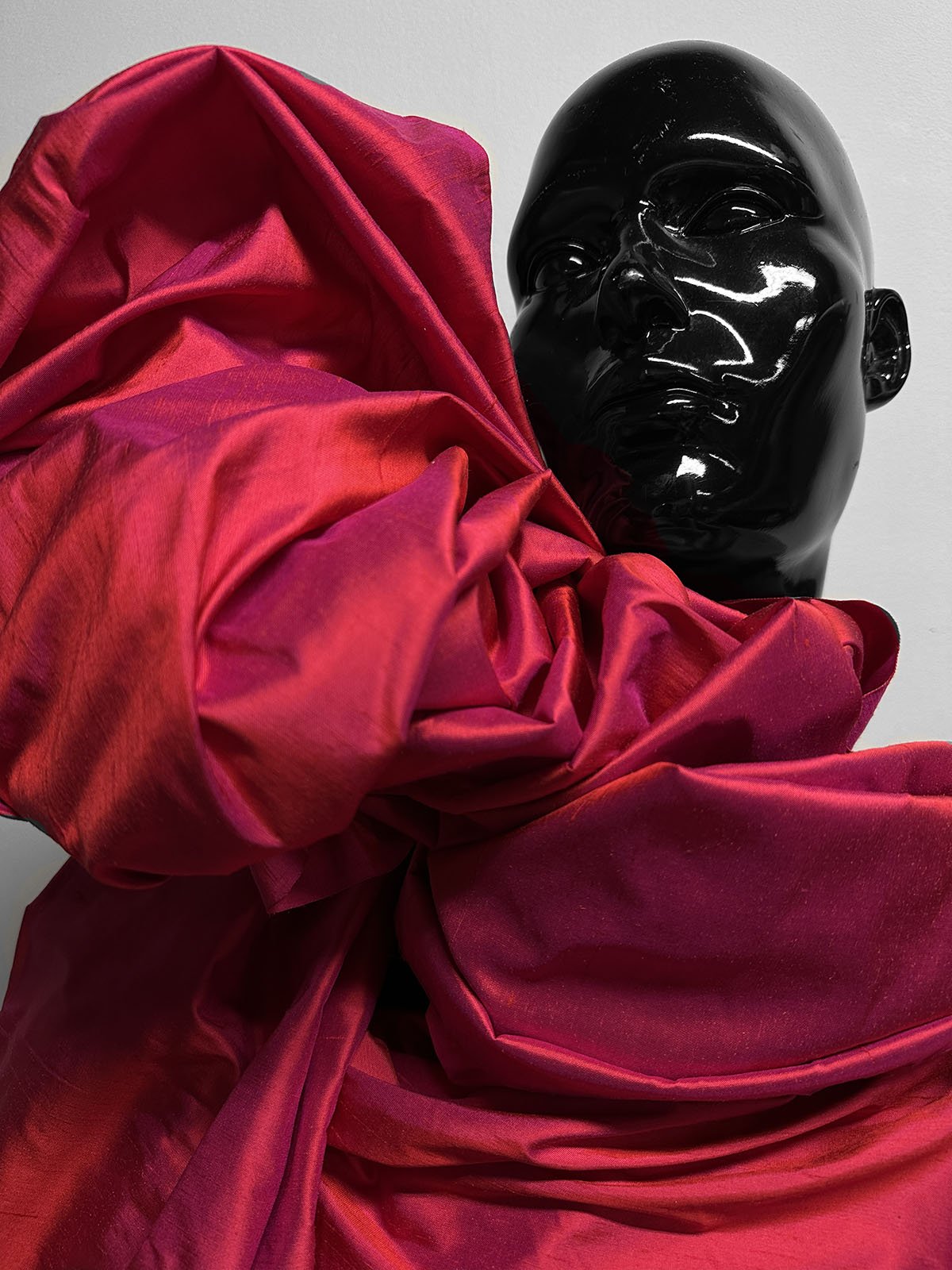 3 Yards Electric Fuschia Silk Dupioni - L'Etoffe Fabrics LLC