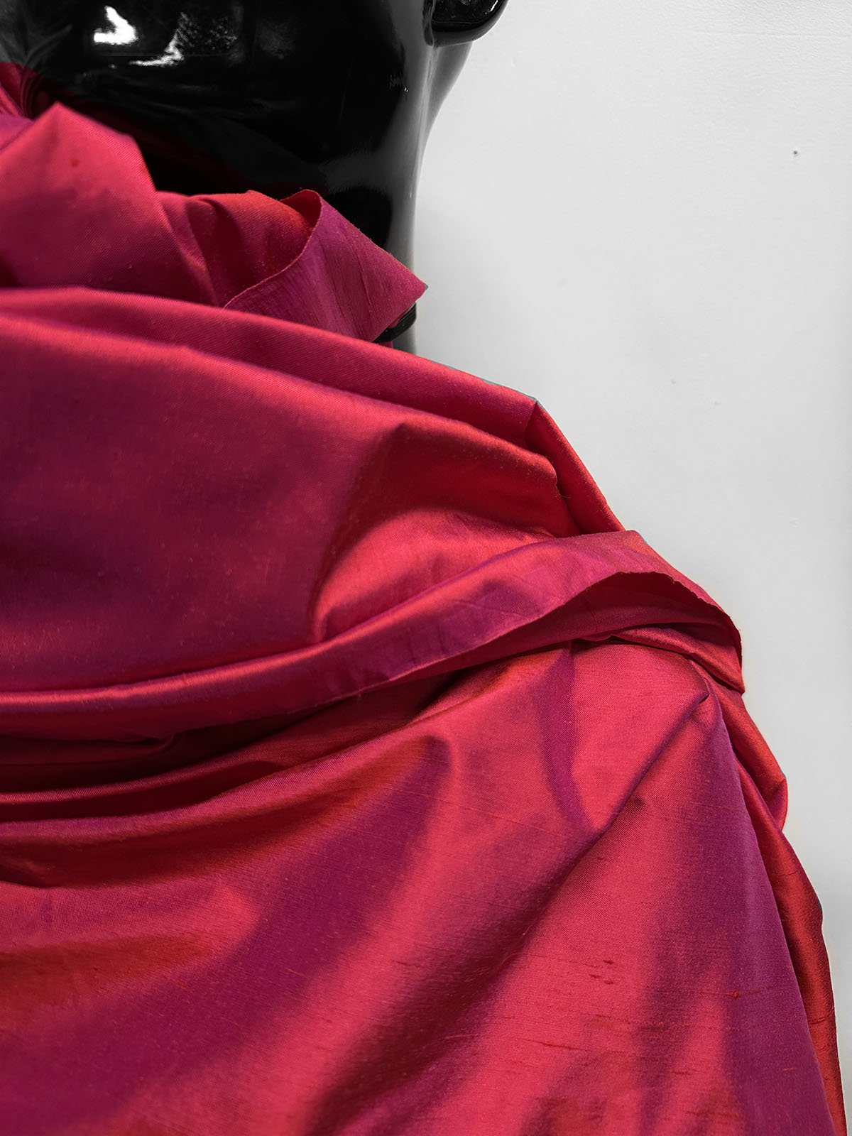 3 Yards Electric Fuschia Silk Dupioni - L'Etoffe Fabrics LLC