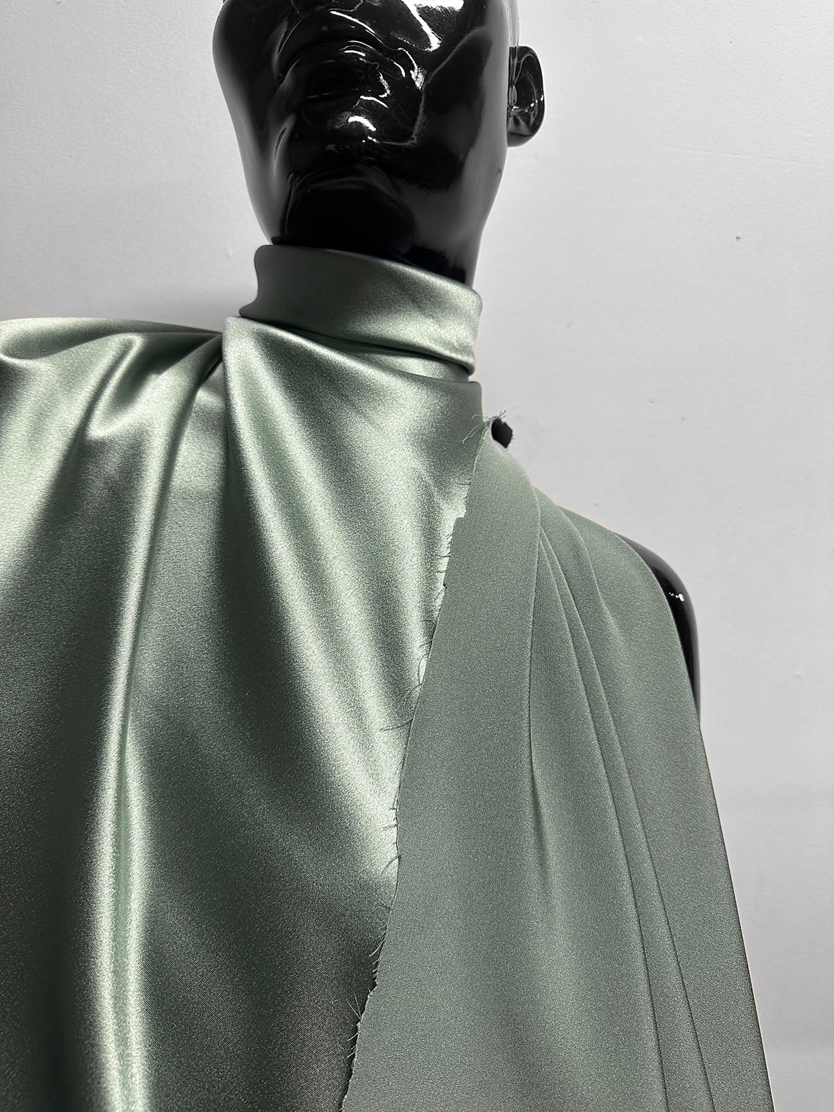 3 Yards Sage 4 Ply Satin Back Crepe - L'Etoffe Fabrics LLC