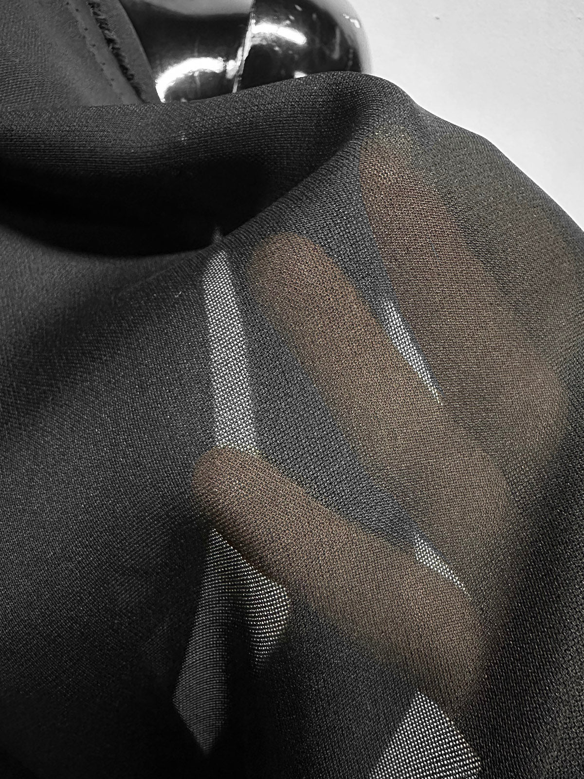 3 Yards Slinky Black Silk Gauze - L'Etoffe Fabrics LLC