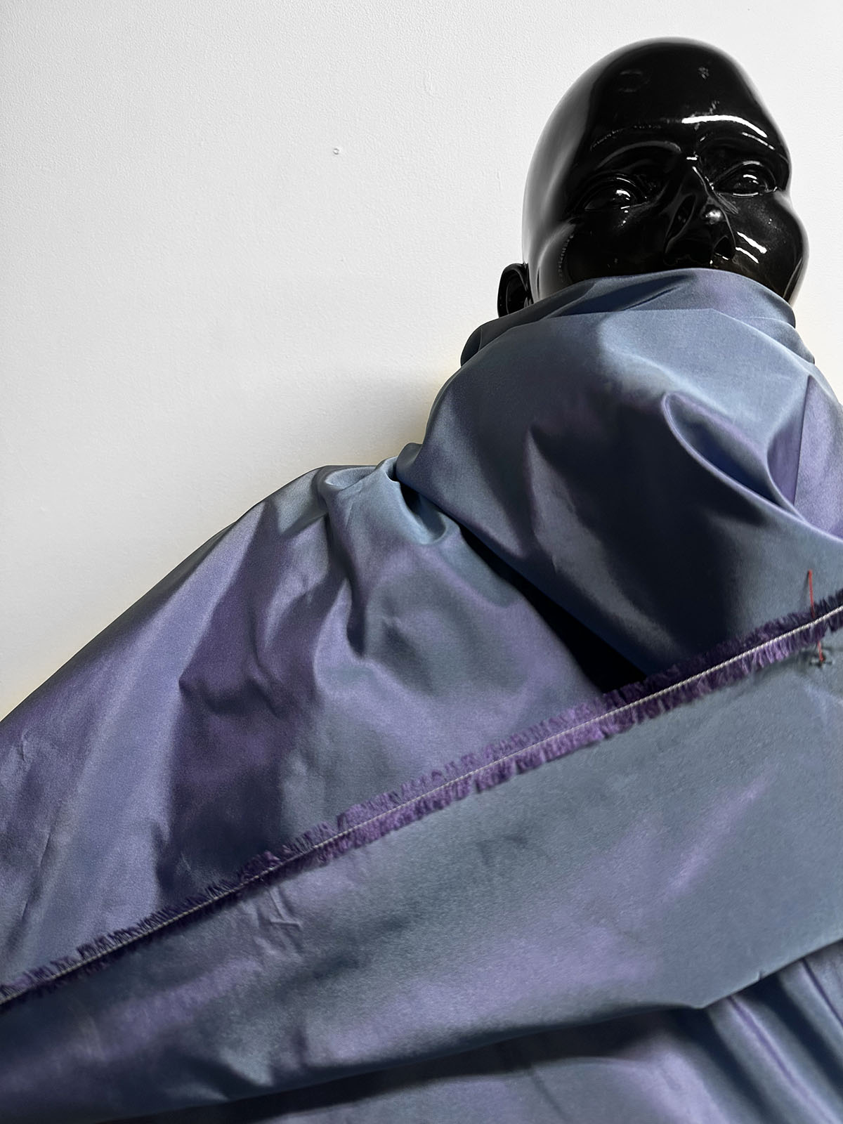 4 Yards 17" Iridescent Silk Slubless Dupioni Periwinkle Plum - L'Etoffe Fabrics LLC