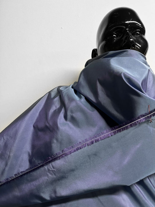 4 Yards 17" Iridescent Silk Slubless Dupioni Periwinkle Plum - L'Etoffe Fabrics LLC