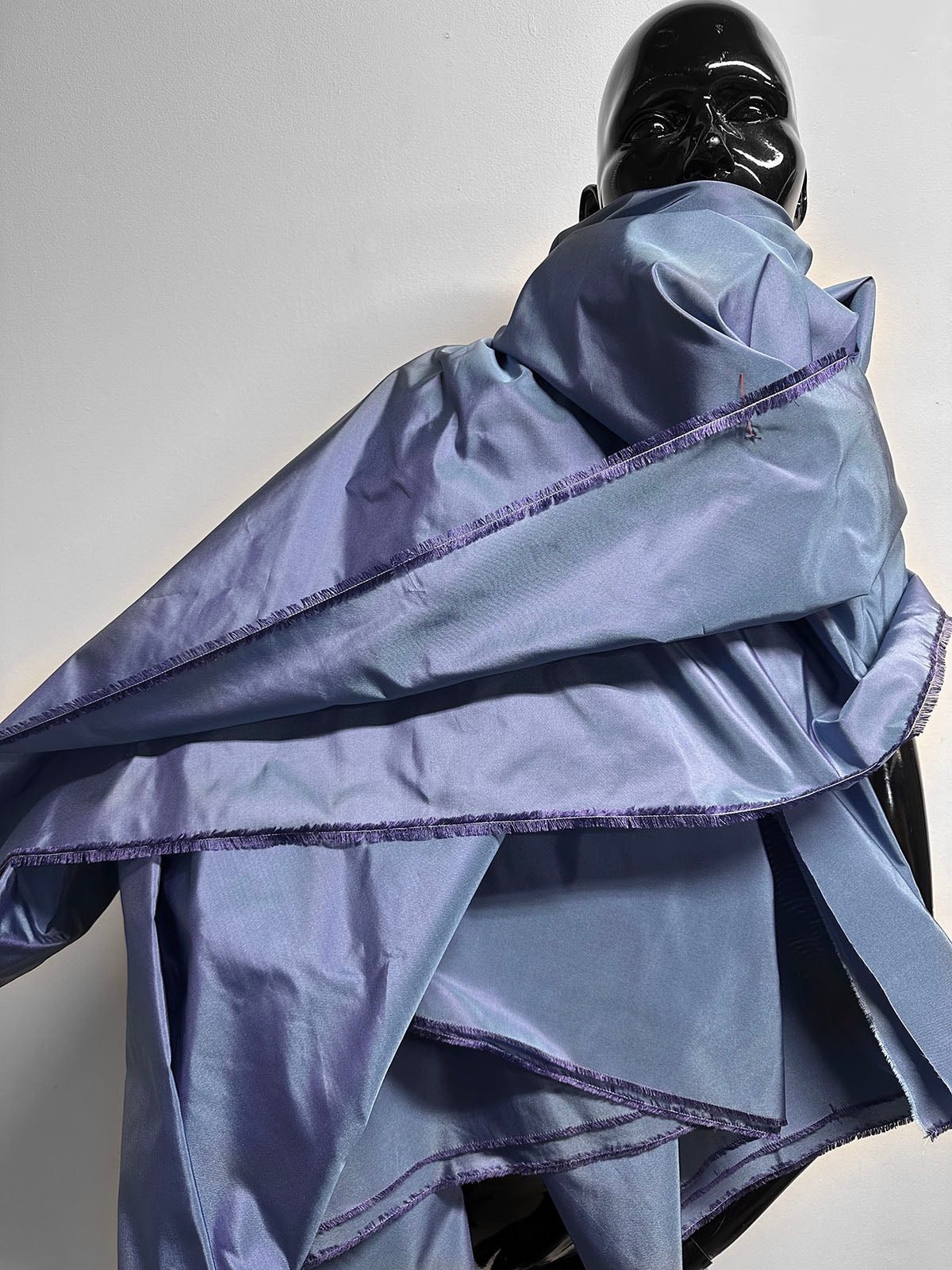 4 Yards 17" Iridescent Silk Slubless Dupioni Periwinkle Plum - L'Etoffe Fabrics LLC