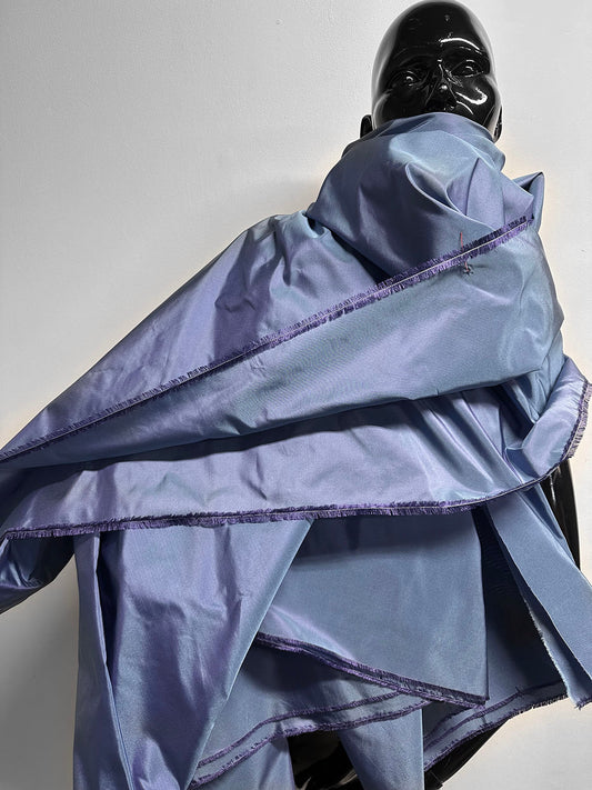 4 Yards 17" Iridescent Silk Slubless Dupioni Periwinkle Plum - L'Etoffe Fabrics LLC