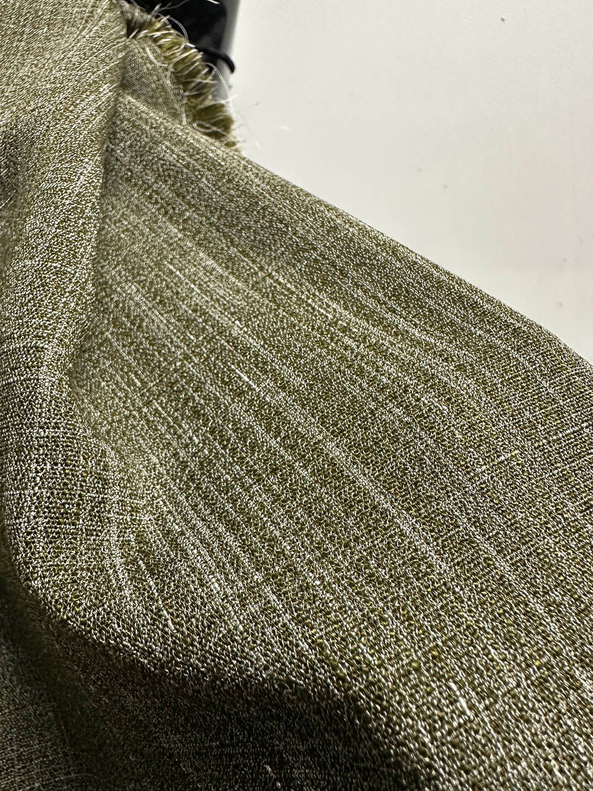 4 Yards BC Olive Cross Hatch Soft Drape Suiting - L'Etoffe Fabrics LLC