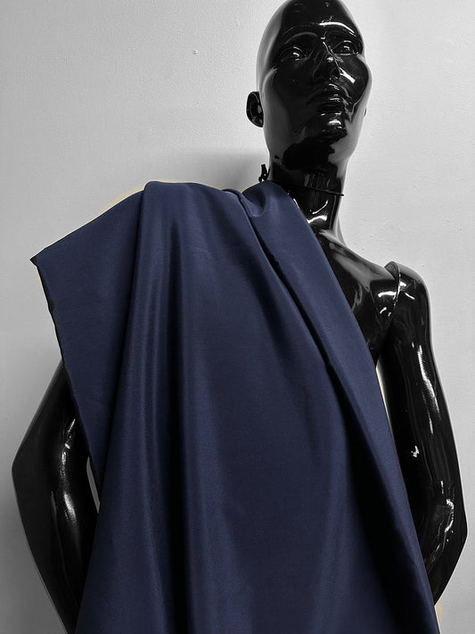 4 Yards Light Navy Stretch Silk Crepe de Chine - L'Etoffe Fabrics LLC