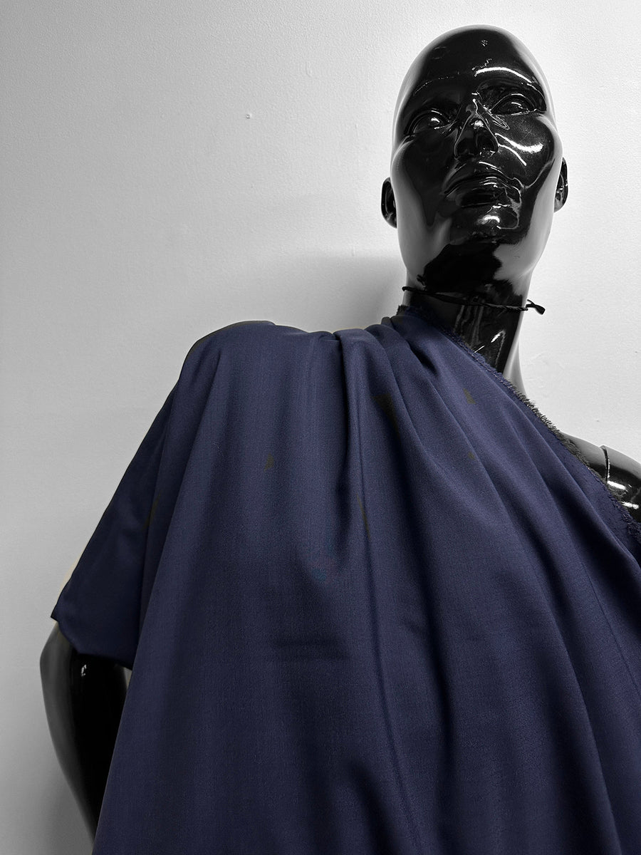 5 1/2 Yards Luxury Italian Very Very Fine Opaque Wool Voile Navy - 5 - L'Etoffe Fabrics LLC