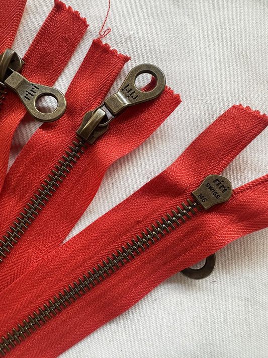 5" RiRi Zippers Tomato - L'Etoffe Fabrics LLC