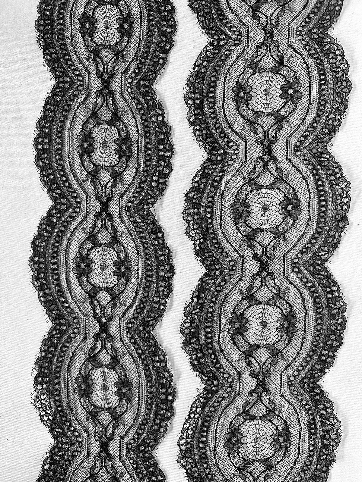 5" Solstiss Black Chantilly Lace Trim - L'Etoffe Fabrics LLC