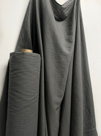 5 Yards Cotton Crinkle Grey Heavier Voile - L'Etoffe Fabrics LLC