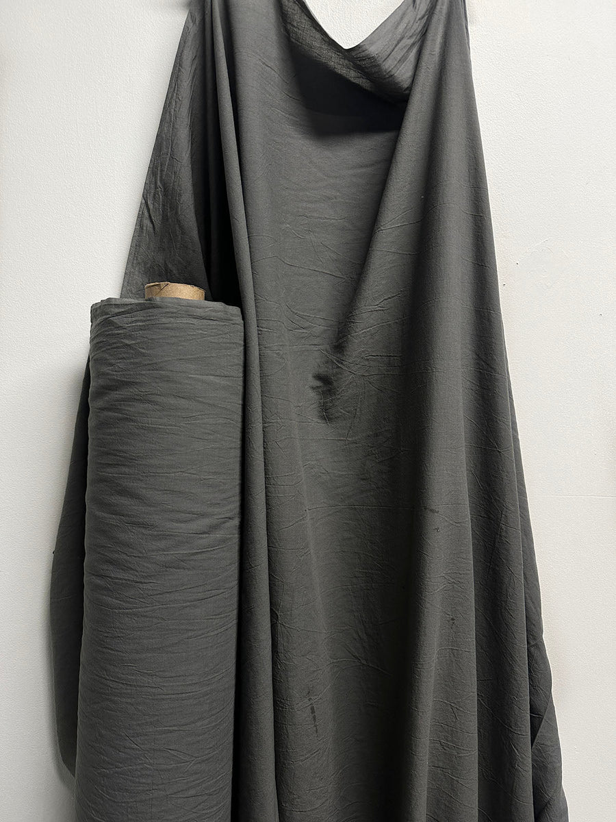 5 Yards Cotton Crinkle Grey Heavier Voile - L'Etoffe Fabrics LLC