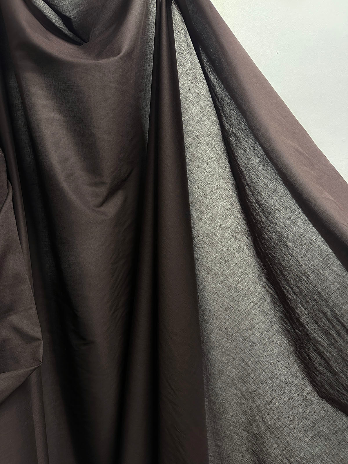 5 Yards Dark Brown Cotton Voile - L'Etoffe Fabrics LLC