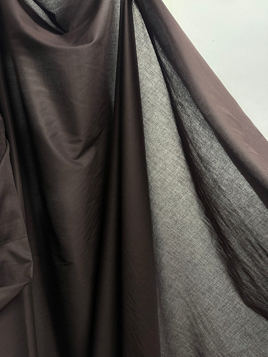 5 Yards Dark Brown Cotton Voile - L'Etoffe Fabrics LLC