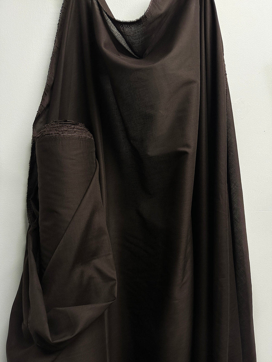 5 Yards Dark Brown Cotton Voile - L'Etoffe Fabrics LLC