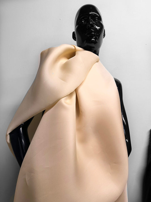 5 Yards Heavy Satin Silk Organza Palest Apricot - L'Etoffe Fabrics LLC