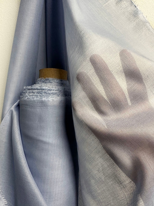5 Yards Pale Periwinkle Cotton Voile - L'Etoffe Fabrics LLC