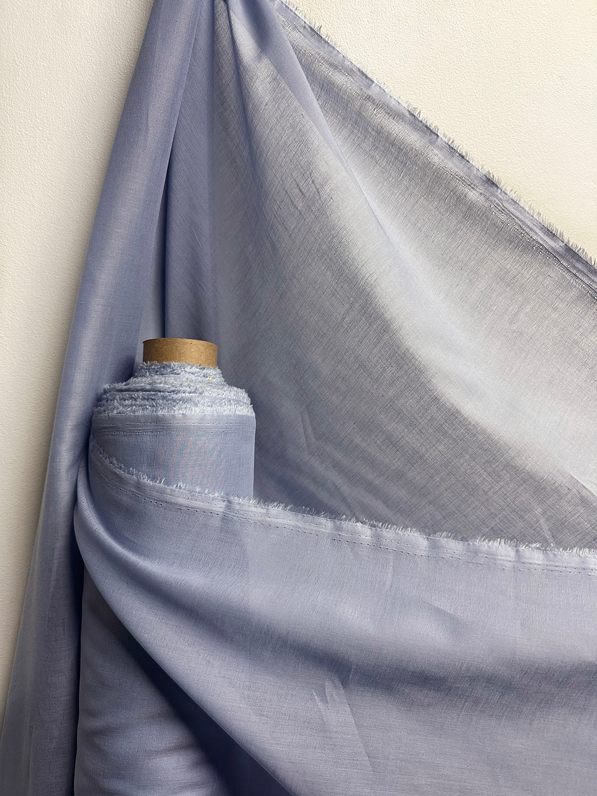 5 Yards Pale Periwinkle Cotton Voile - L'Etoffe Fabrics LLC