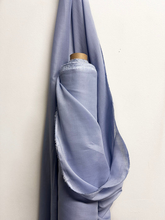 5 Yards Pale Periwinkle Cotton Voile - L'Etoffe Fabrics LLC