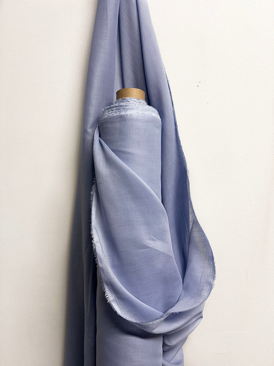 5 Yards Pale Periwinkle Cotton Voile - L'Etoffe Fabrics LLC