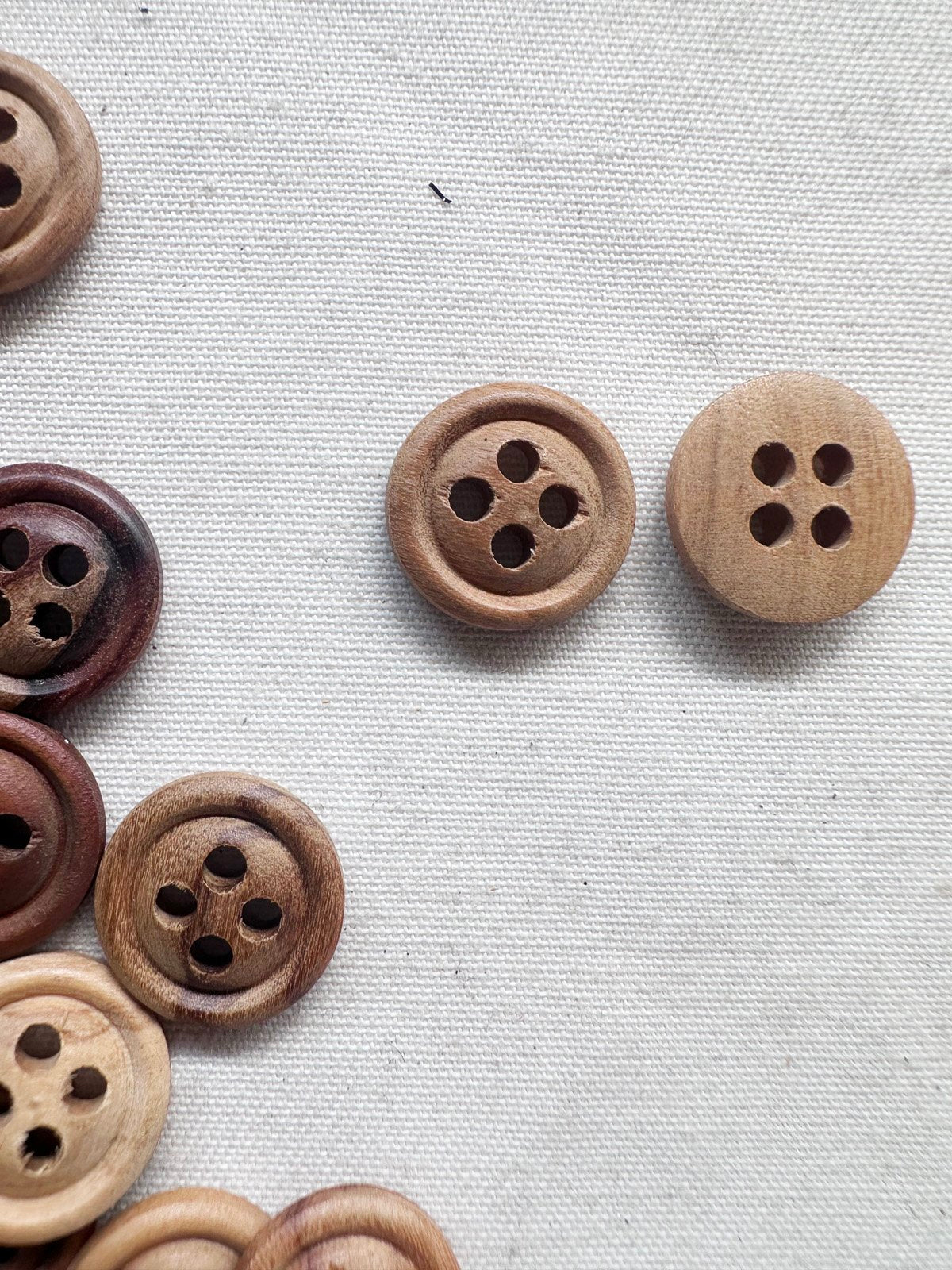 5/8" Rimmed Wooden Shirt Buttons Per Dozen - L'Etoffe Fabrics LLC