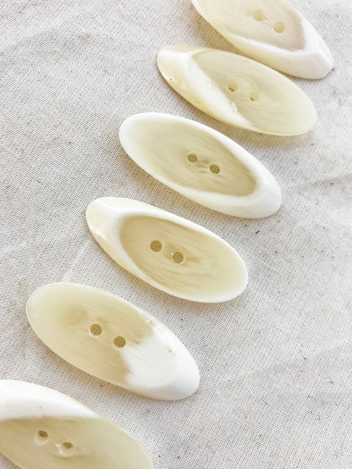 6 ct Julienne Ivory Poly Coat Buttons - L'Etoffe Fabrics LLC