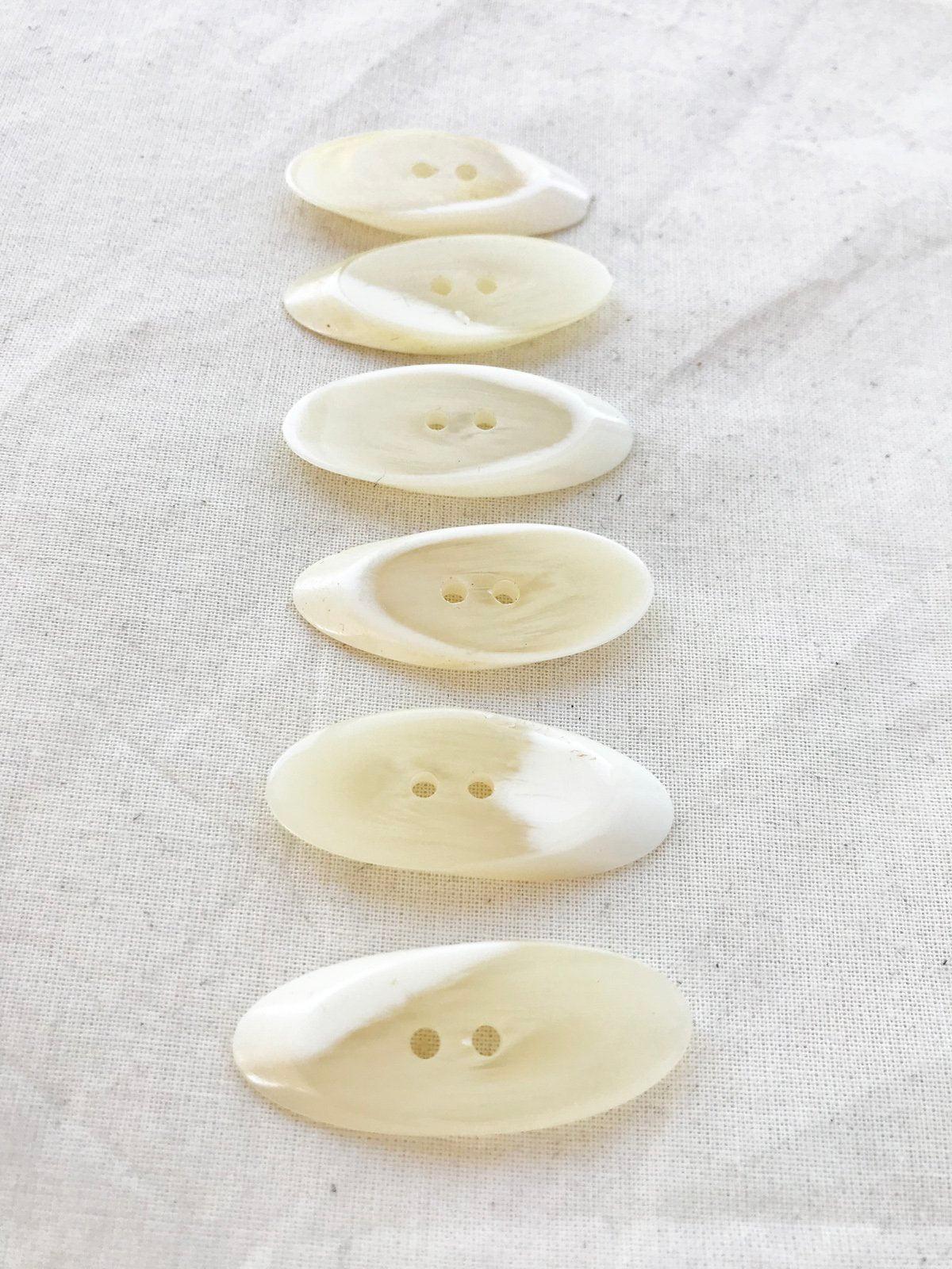 6 ct Julienne Ivory Poly Coat Buttons - L'Etoffe Fabrics LLC