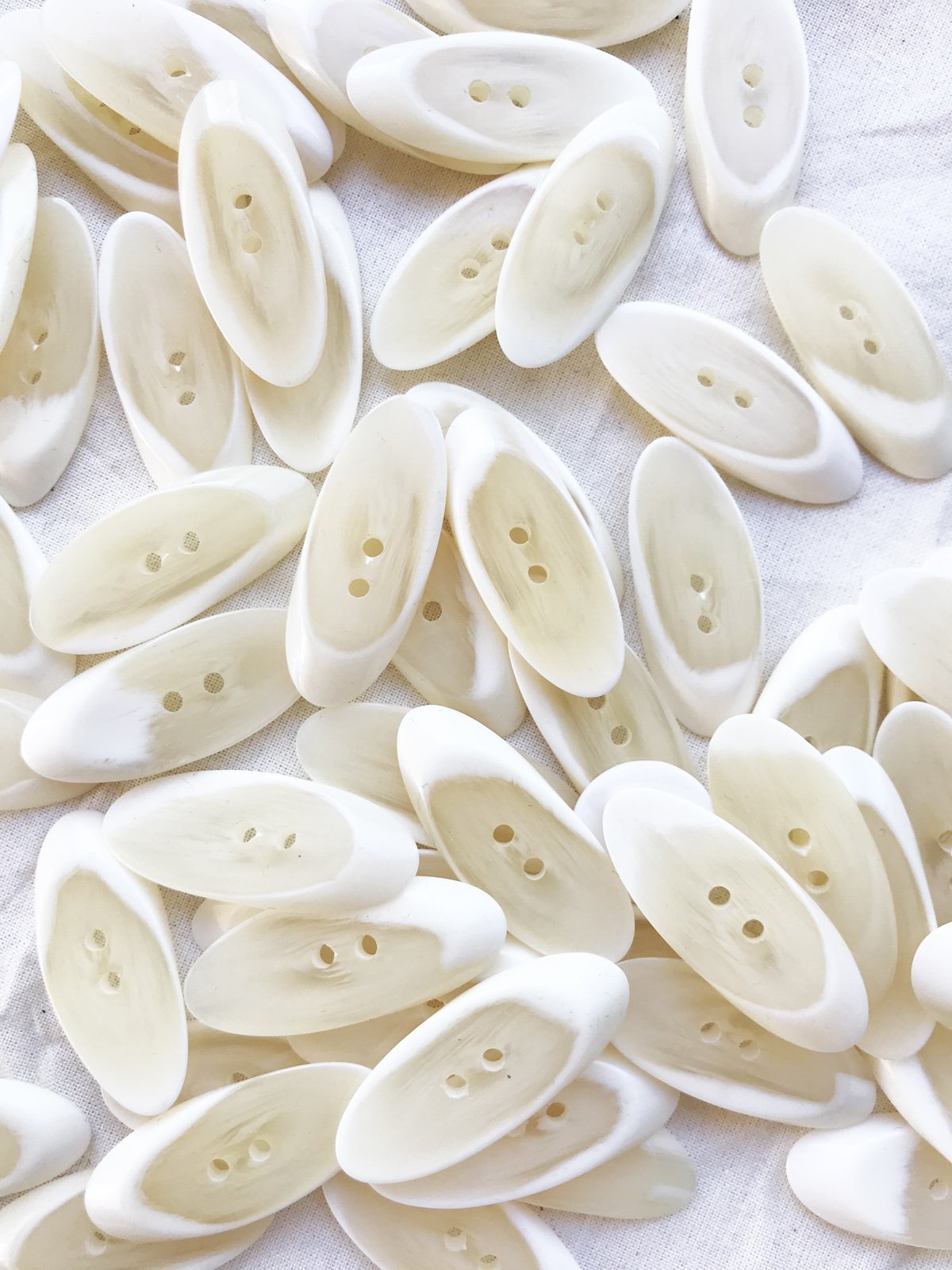 6 ct Julienne Ivory Poly Coat Buttons - L'Etoffe Fabrics LLC