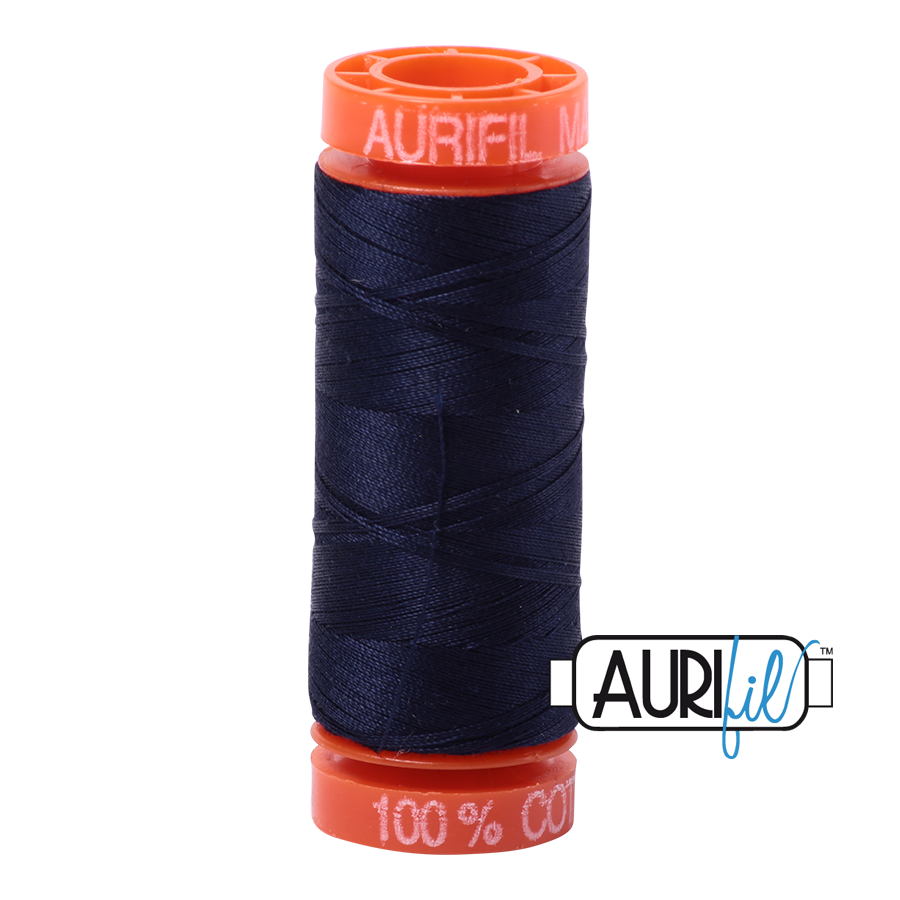 Aurifil 50 wt Very Dark Navy Thread 220 Yards