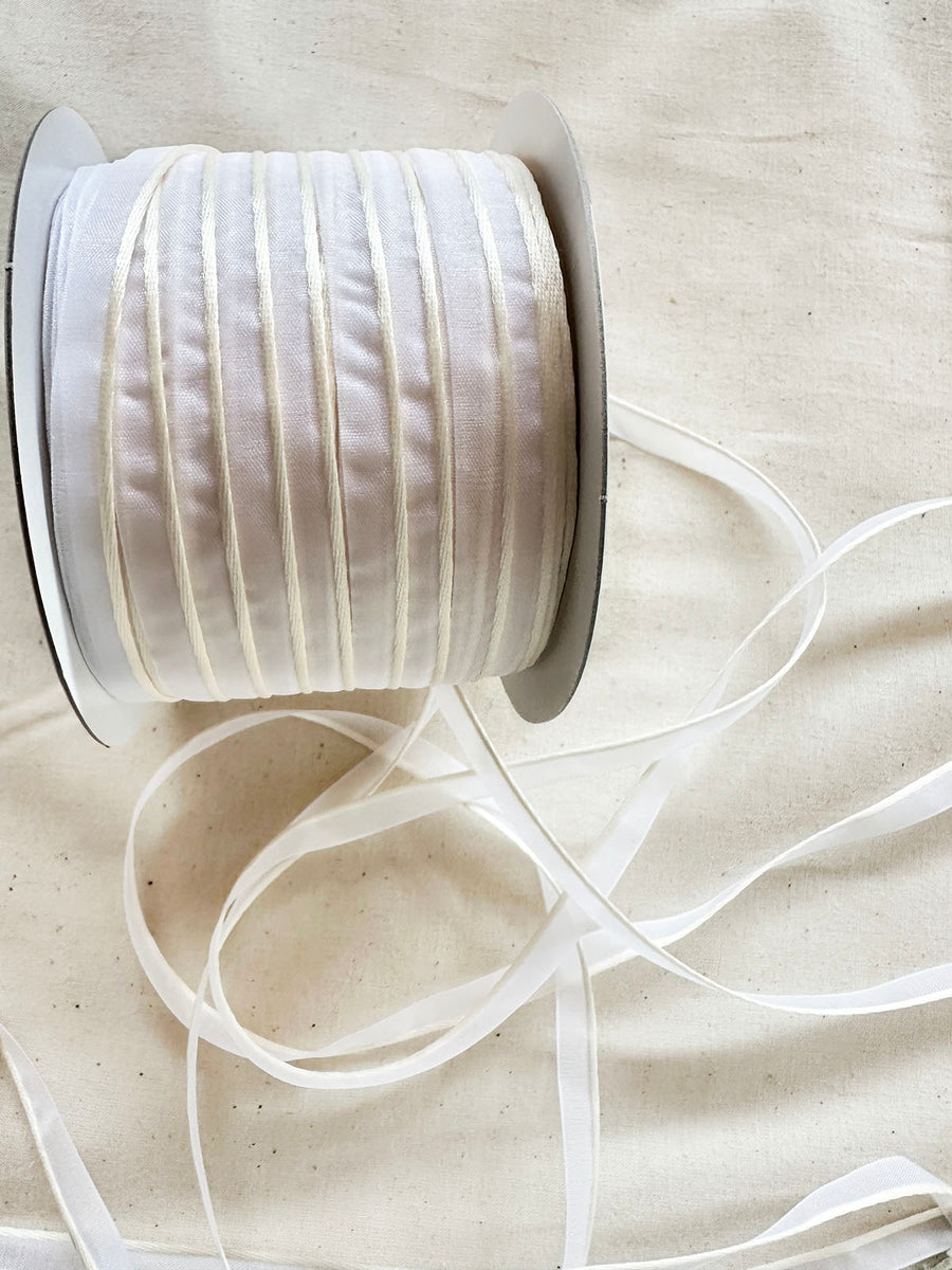 Ivory Satin Piping For White Shirts