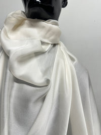 Deadstock Ivory Satin Silk Georgette Semi Sheer