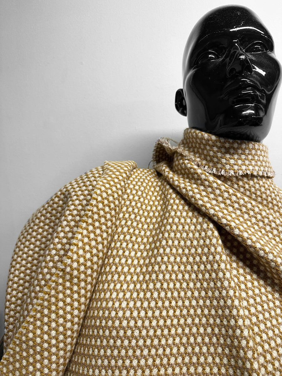 Italian Alpaca Blend Mustard Geometric Weave
