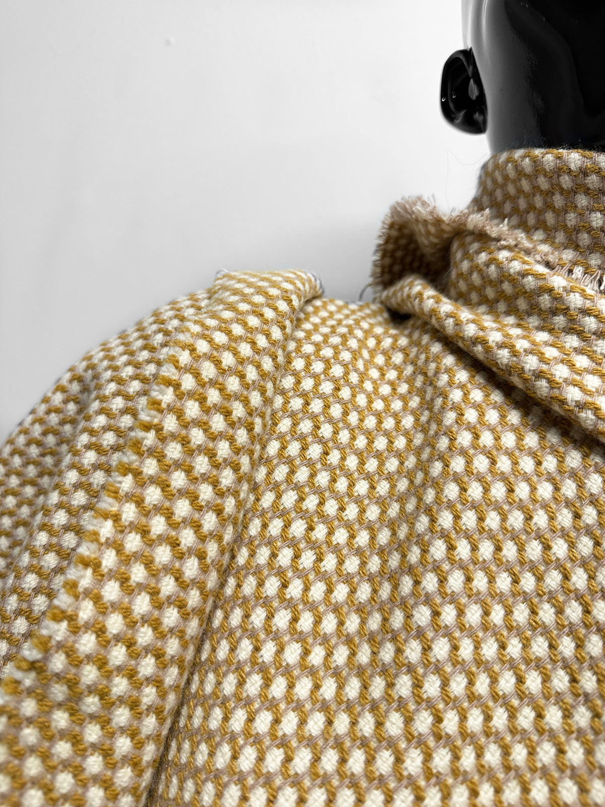 Italian Alpaca Blend Mustard Geometric Weave