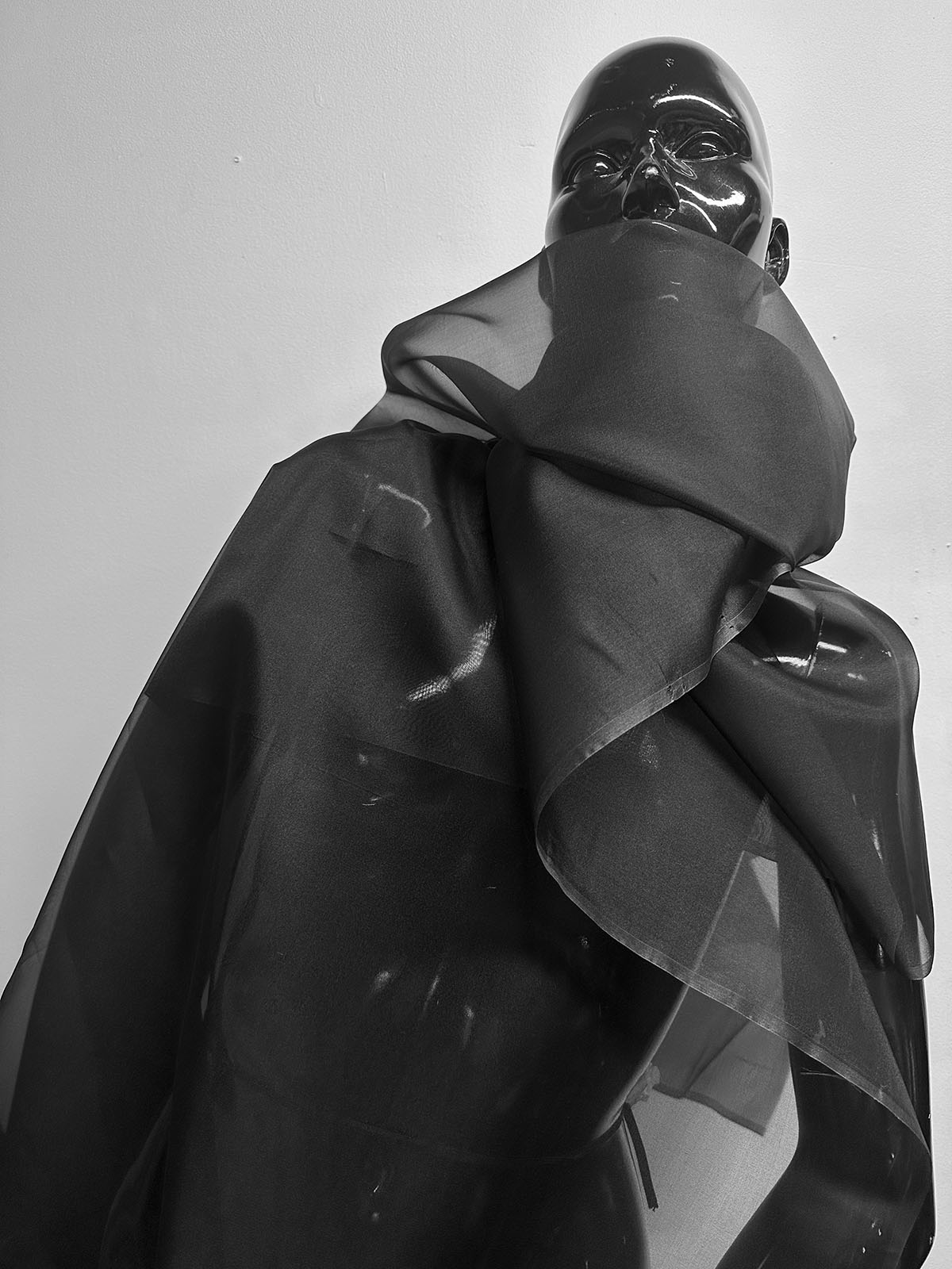 Deadstock Black Silk Organza 5 Yard Cuts