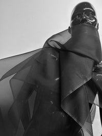 Deadstock Black Silk Organza 5 Yard Cuts
