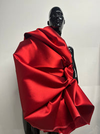 3 1/2 Yards Red Silk Wool Suiting