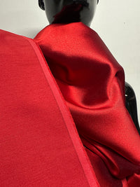 3 1/2 Yards Red Silk Wool Suiting