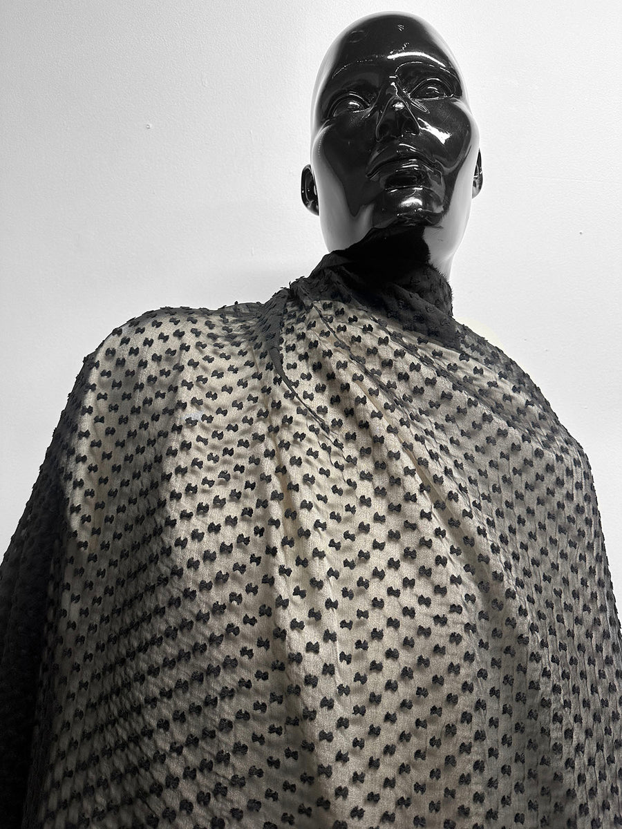 Silk Swiss Dot Chiffon in Black