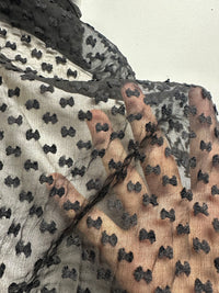 Silk Swiss Dot Chiffon in Black