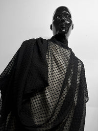 Silk Swiss Dot Chiffon in Black