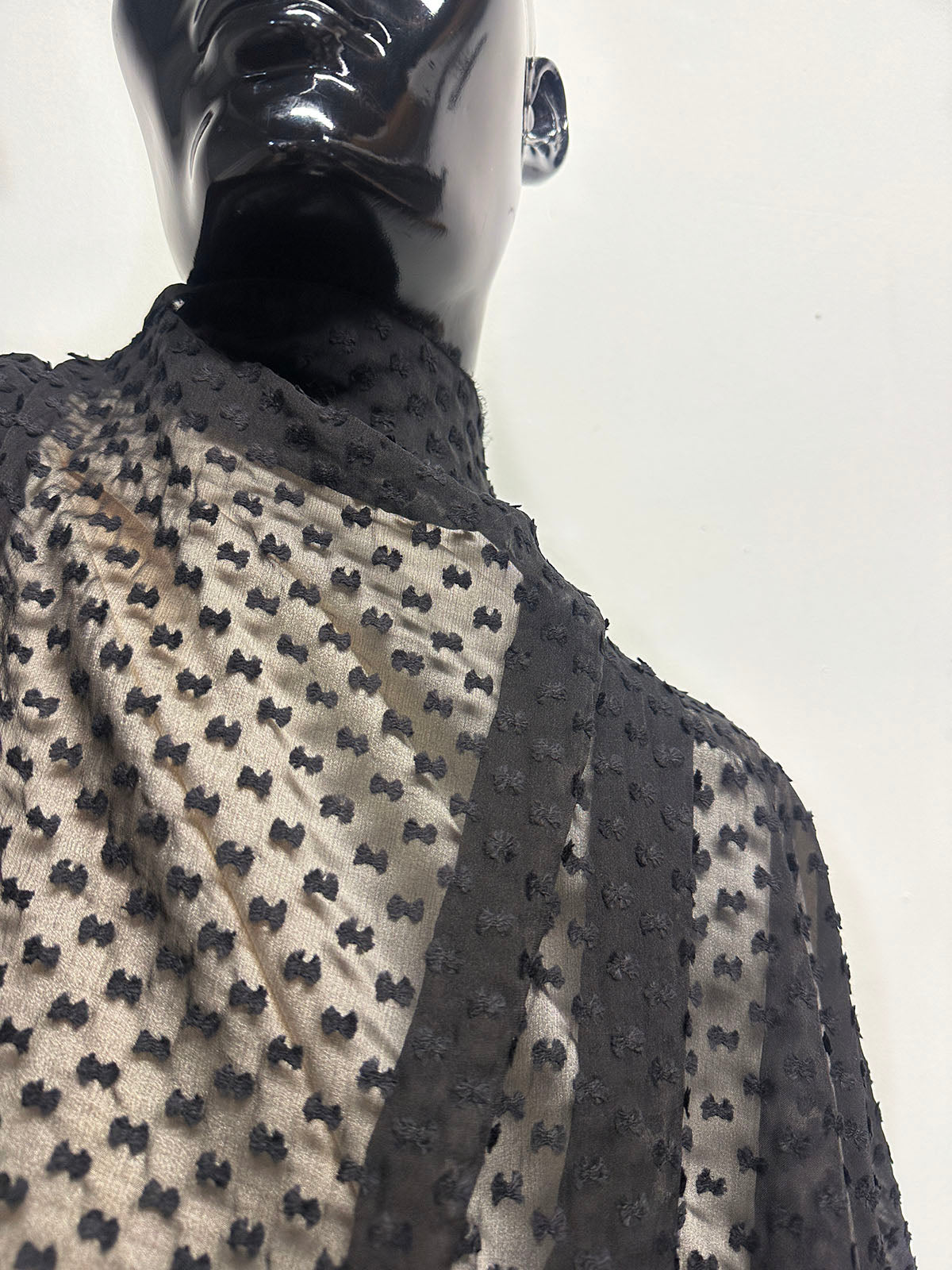 Silk Swiss Dot Chiffon in Black