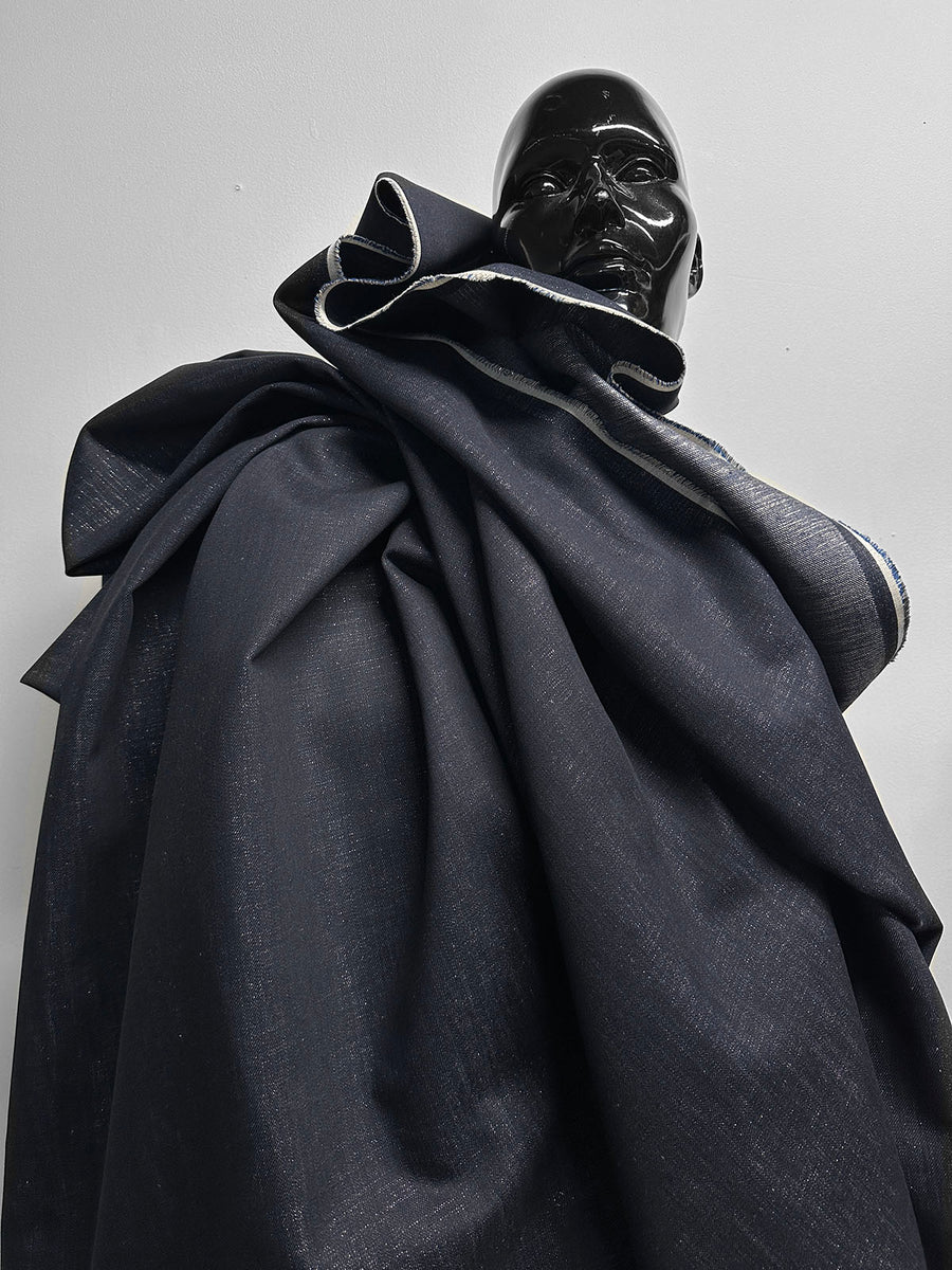 Italian Cross Hatch Silver Mettalic Accent Denim