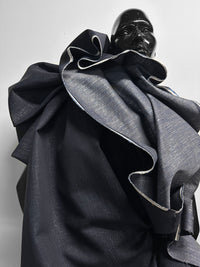 Italian Cross Hatch Silver Mettalic Accent Denim