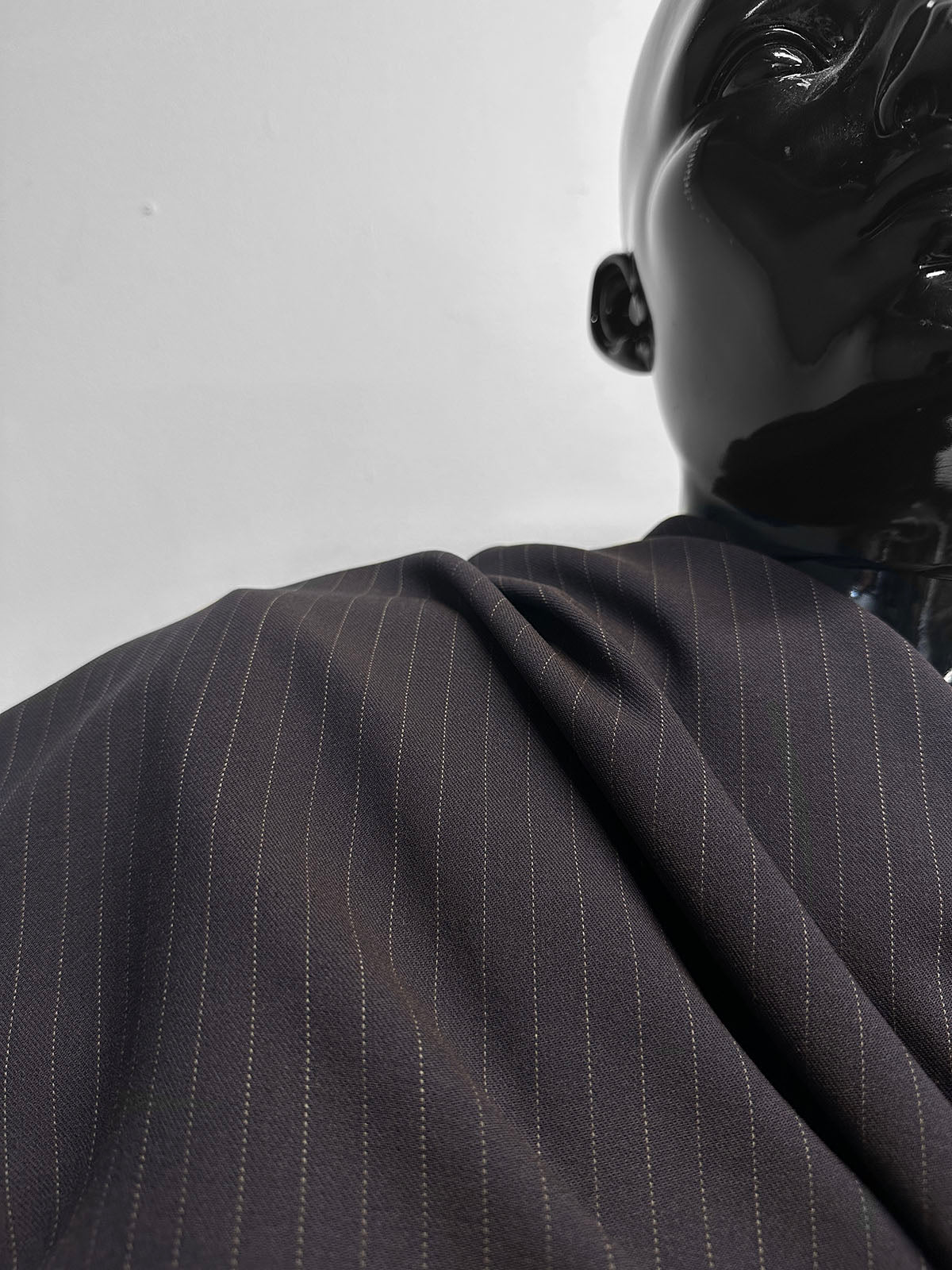 Vintage Solbiati Plum Pinstripe Crepe