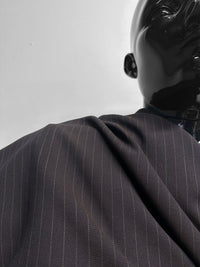 Vintage Solbiati Plum Pinstripe Crepe