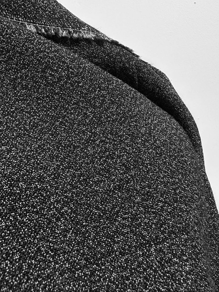 Vintage Solbiati Pebble Wool Crepe - Black