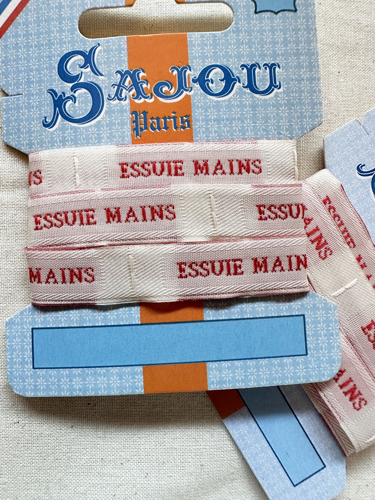 Maison Sajou Ribbon Labels Essuie Mains - Hand Towel Labels