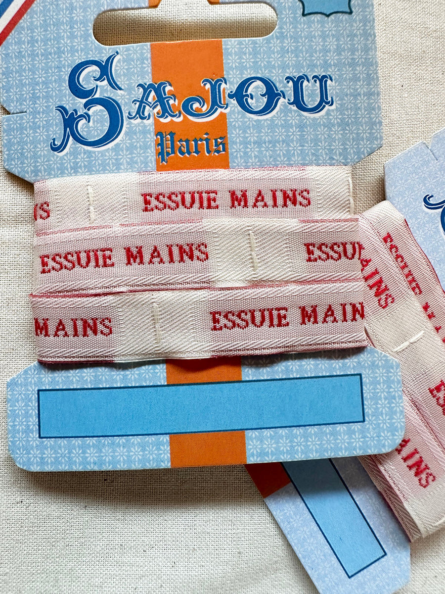 Maison Sajou Ribbon Labels Essuie Mains - Hand Towel Labels